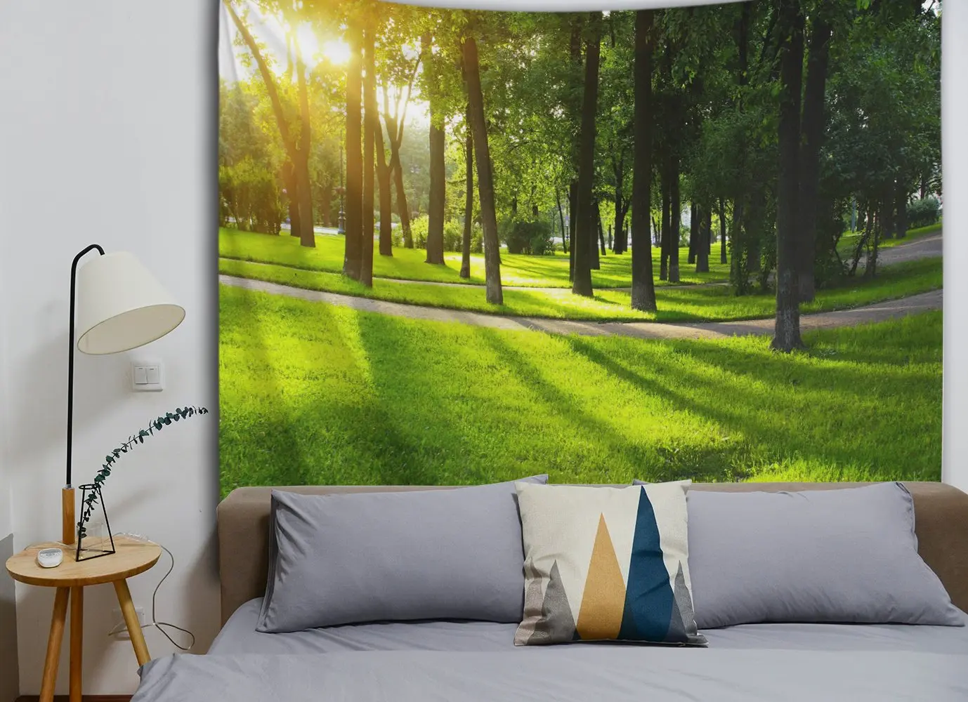 QIYI деревянный дизайн настенный гобелен домашний декор полиэстер ткань природа