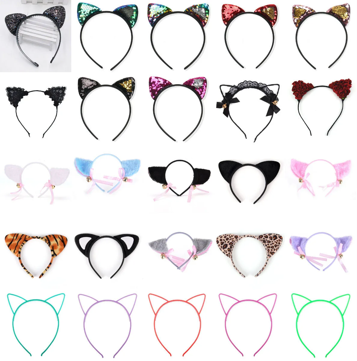 Kids Black Cat Ears Head Bands Fashion Lady Girl Hairband Sexy Self Headband Baby Birthday Party Hair Accessories For Women Hoop |