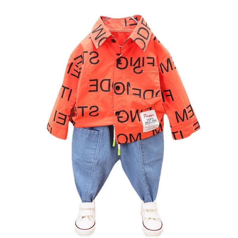 

Spring Autumn Fashion Baby Boys Clothes Suit Children Girls Letter Shirt Pants 2Pcs/Sets Toddler Sports Costume Kids Tracksuits