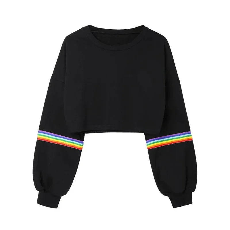 

2021 New Fashion Women's Casual Simple Sweatshirt Striped Nine-point Long-sleeved Comfortable and Popular Solid Color Soft Top