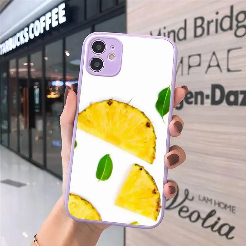 

pineapple luxury Phone Case Matte Transparent for iPhone 7 8 11 12 s mini pro X XS XR MAX Plus cover funda