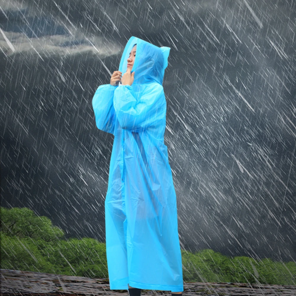 Женский и мужской дождевик плотный водонепроницаемый пальто-пончо прозрачная
