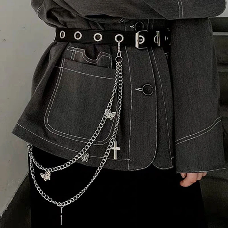 

Butterfly Belt women fashion Waist Chain double sweet waist Chain Multi Layer HipHop Hook Trousers Hipster waist Chain Jewelry