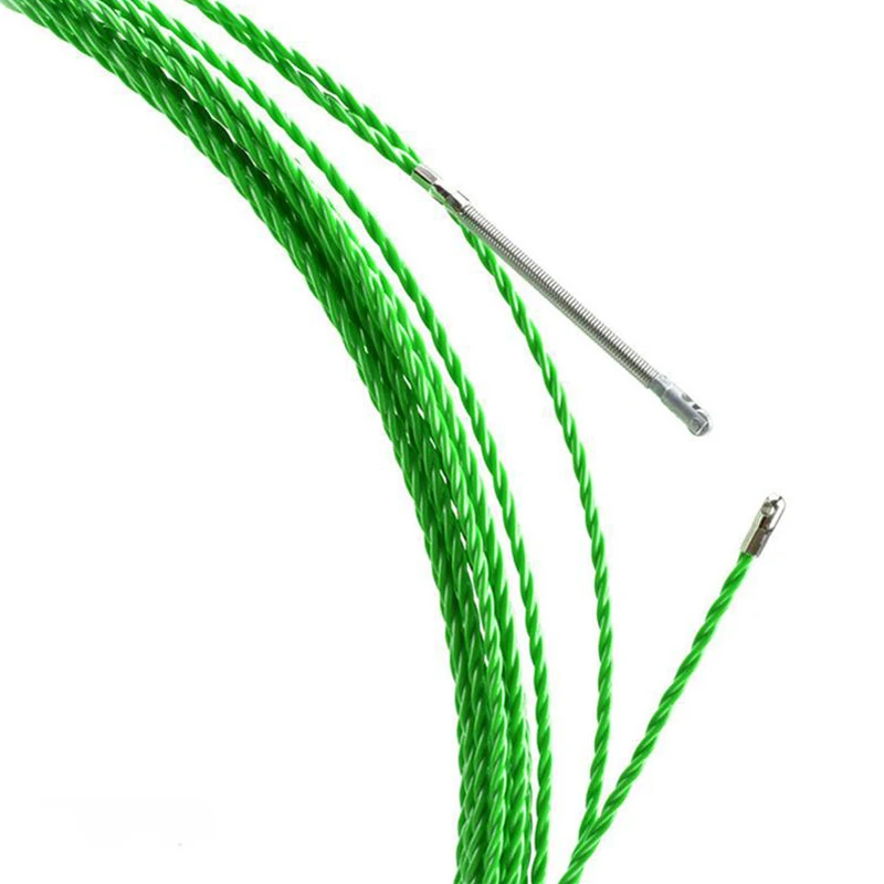 Съемник кабеля с колесом, Зеленый Электрический провод 4 мм, рыболовная лента 5 м, 10 м, 15 м, 20 м, 25 м, 30 м, нажимная проводка, аксессуары, инструменты электрика