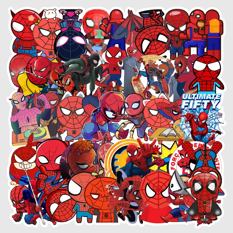57 шт. водонепроницаемые виниловые наклейки с героями мультфильмов Человек-паук