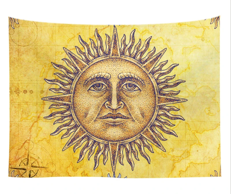 Sun Moon Face Гобелен Мандала гобелены настенные Висячие Одеяла Пледы для дома и