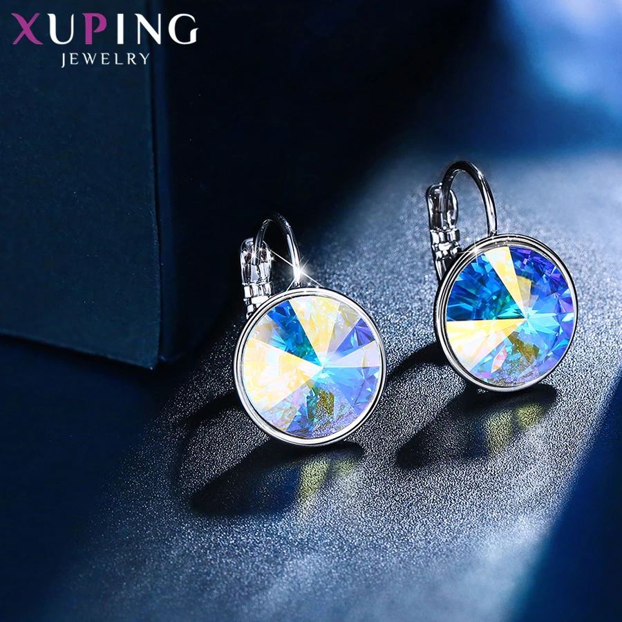 Xuping стильные элегантные блестящие серьги-кольца с кристаллами от Swarovski Подарок на годовщину для женщин девочек M99-20641