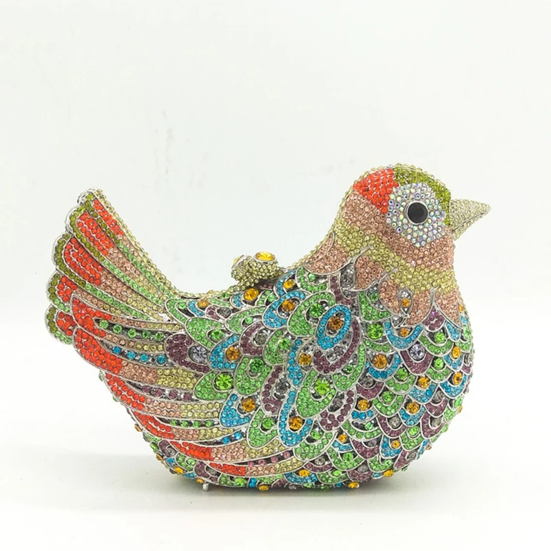 

Luxury Designer Handbags Women Crossbody Bags 2021 Shopper Purses Fashion Shiny Rhinestones Bird Shape Chain Clutch Evening Bags