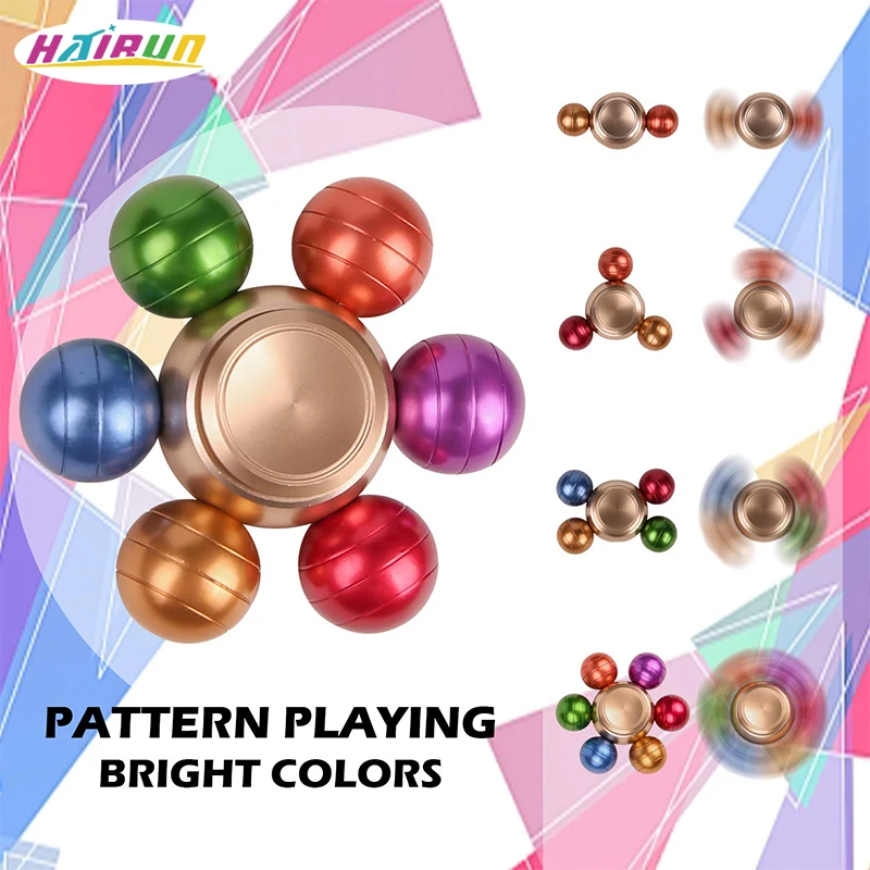 Rainbow Balls Fidget Spinner Toys Metal AntiStress Hand Spinner Toys Spinning Gyro Gyroscope Fingertip Toy Adult Stress Reliever