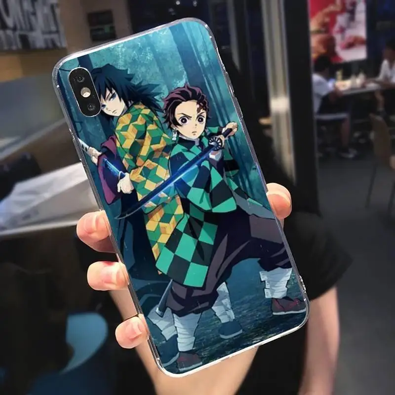 Томилочка Giyuu демон убийца для телефона прозрачный чистый чехол Iphone 11 12 Pro 5s 6 6s 7 8