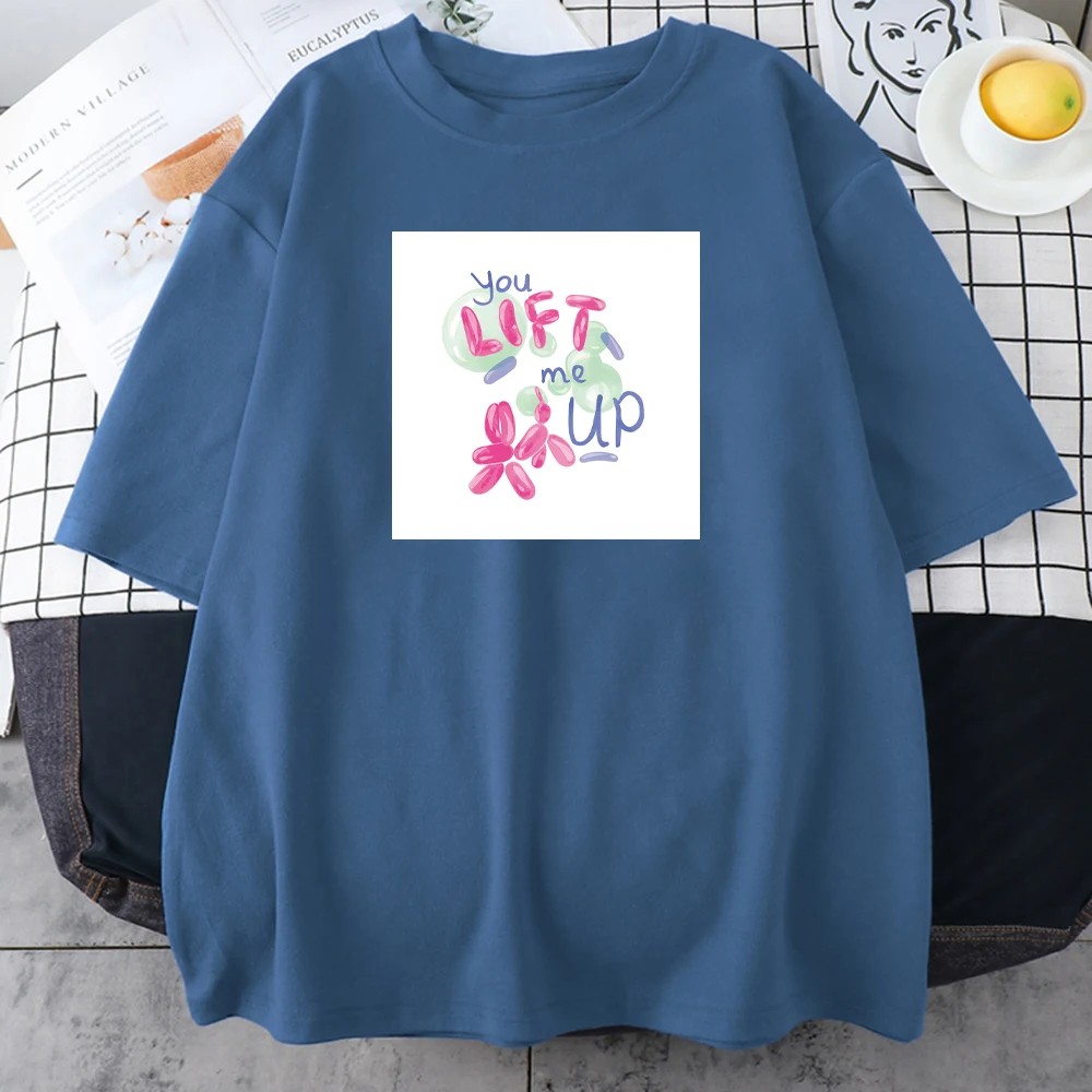 

You left me up printing T-shirt woman Fashion Casual T-shirts Creativity Oversize T-shirt summer Crewneck Female t shirt