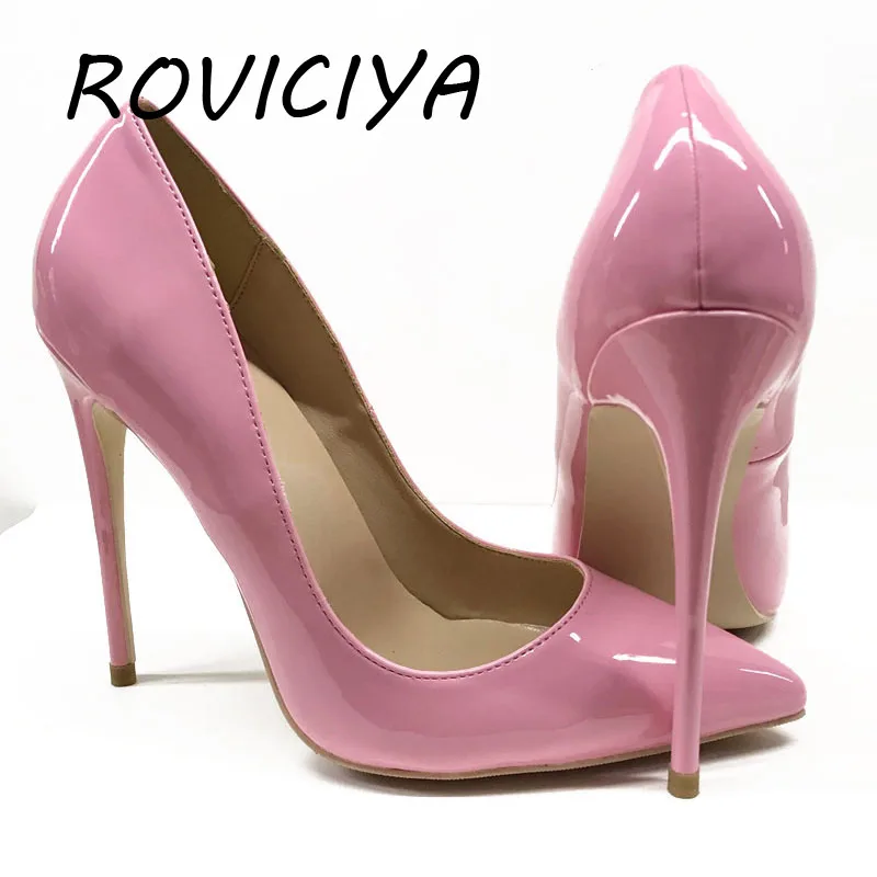 Туфли-лодочки женские из лакированной кожи на высоком каблуке 12 см | Обувь