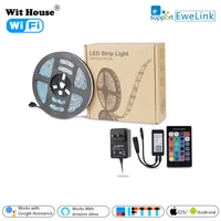 ewelink smart home rgb ribbon led strip light automation waterproof 5m wifi flexible rgb strip light work with alexa google home