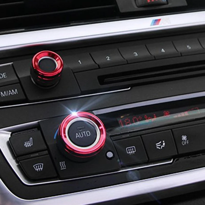 AC Climate Control and Radio Volume Knob Ring Covers for BMW 1 2 3 3GT 4 Series (F20 F22 F30 F31 F32 F33 F80 F82 F87) 3Pcs Red | Автомобили