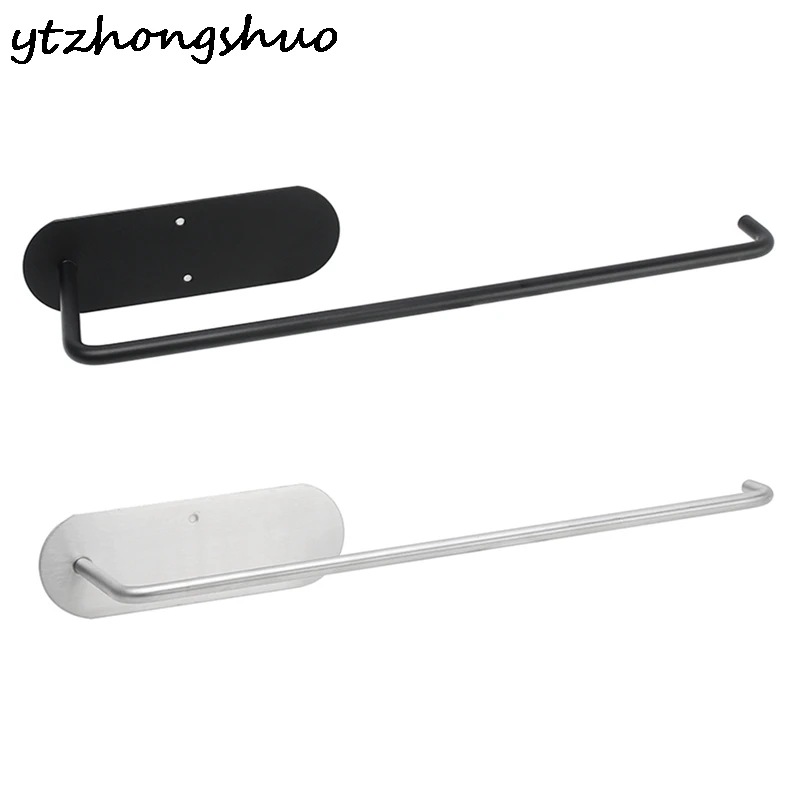

Kitchen Paper Towel Holder Stainless Steel Kitchen Paper Rack Fresh Film Storage Rack Wall Hanging Shelf Home Supplie