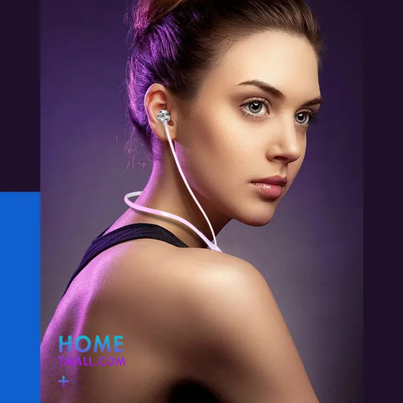 Шейные наушники беспроводные Bluetooth 5 0 с микрофоном Спортивная гарнитура для