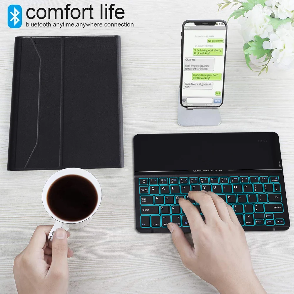 Клавиатура Bluetooth для ipad 10 2 дюйма планшет на английском языке с подсветкой