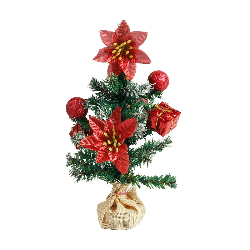 25.5CM red 20 см DIY украшение Рождественская елка Новогоднее украшение стола мини Рождественская елка украшения миниатюрная елка искусственная столешница - Цвет: 25.5CM red