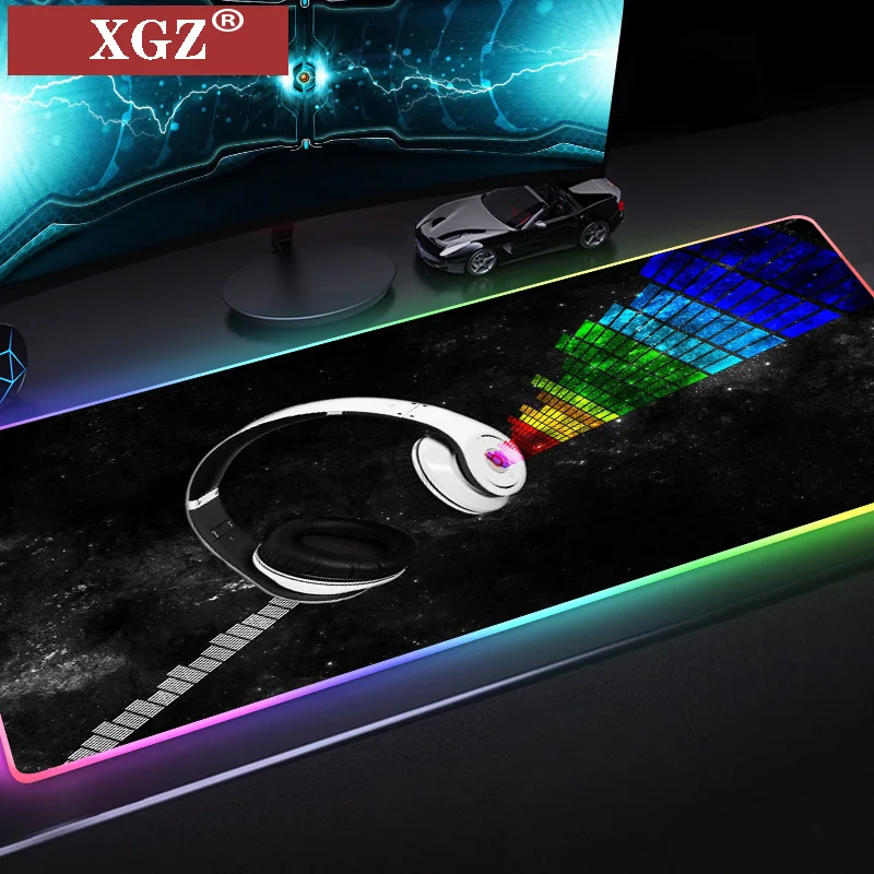 

XGZ Three-dimensional Creative Musical Note RGB Large Mouse Pad with External Light-emitting, Lock-edge LED Rubber Pad Non-slip