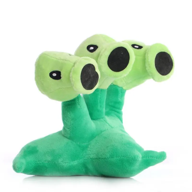 

Newest 20cm Plants Vs Zombies PVZ Three-headed Peashooter Plush Doll Soft Stuffed Toys