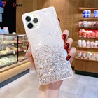 Блестящий силиконовый чехол из серебристой фольги для iphone 13 12 11 Pro XS Max XR X 8 7 6S 6 Plus SE 2020 12MINI прозрачный чехол