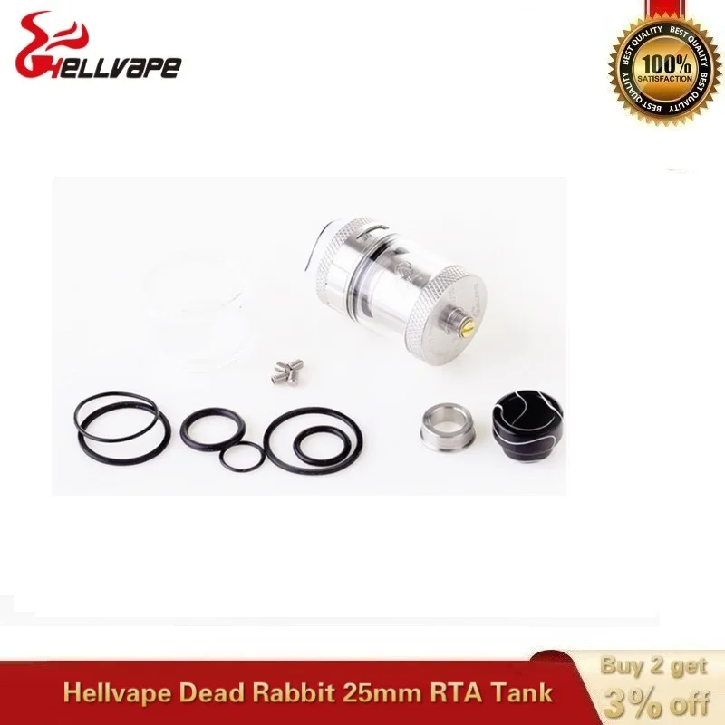 Helvape Dead Rabbit 25 мм RTA Vape Tank 4 5 мл атомайзер с полимерным дриптопом одна двойная