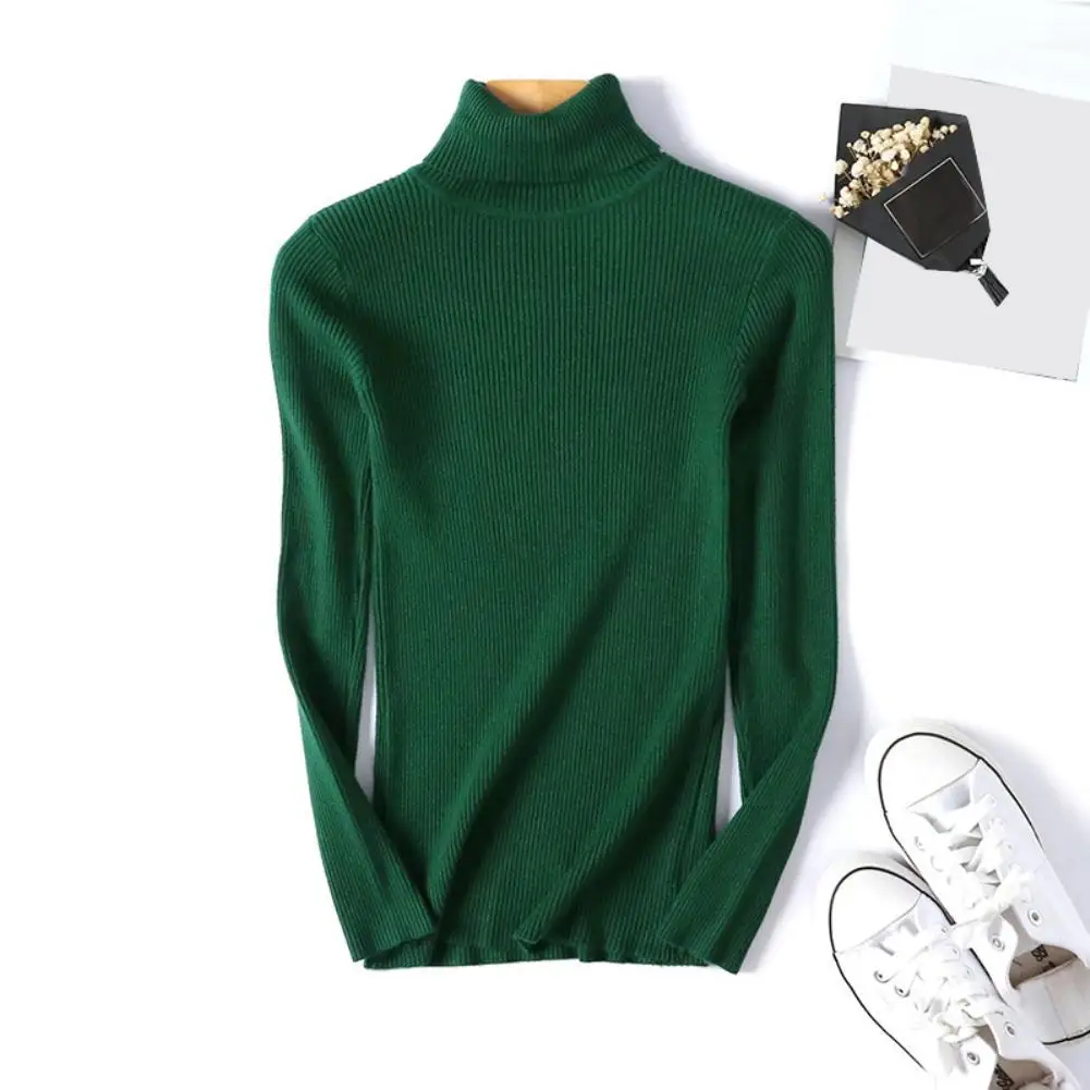 

Solid Color Women Sweaters Autumn Winter Turtle Neck Sweater for Women Slim Basic Knitted Pullover Sweaters Top Women Sweaters