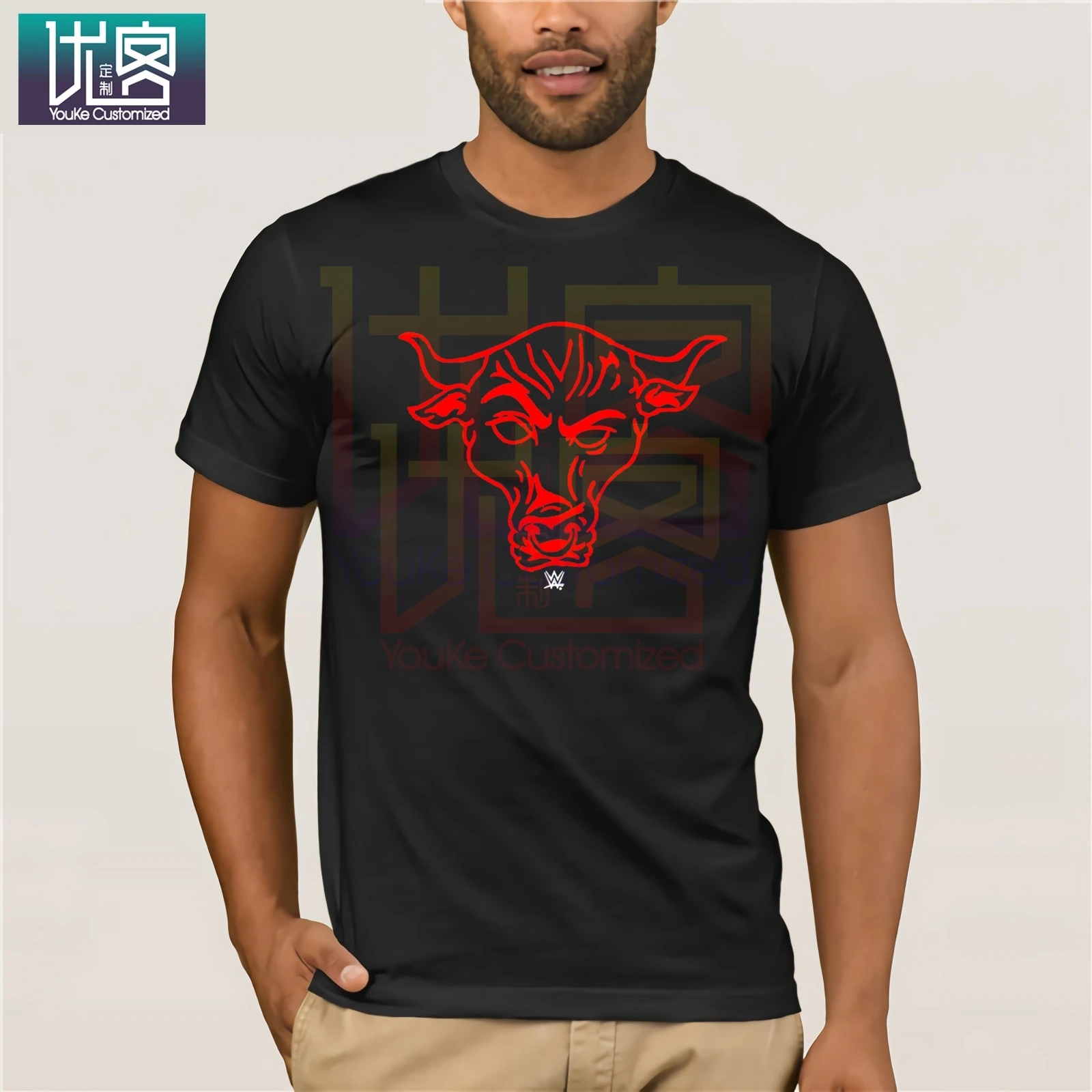 Zymtees WWE The Rock Red Brahma Bull Мужская футболка с рисунком линии 2981 Humor 100% хлопок топы