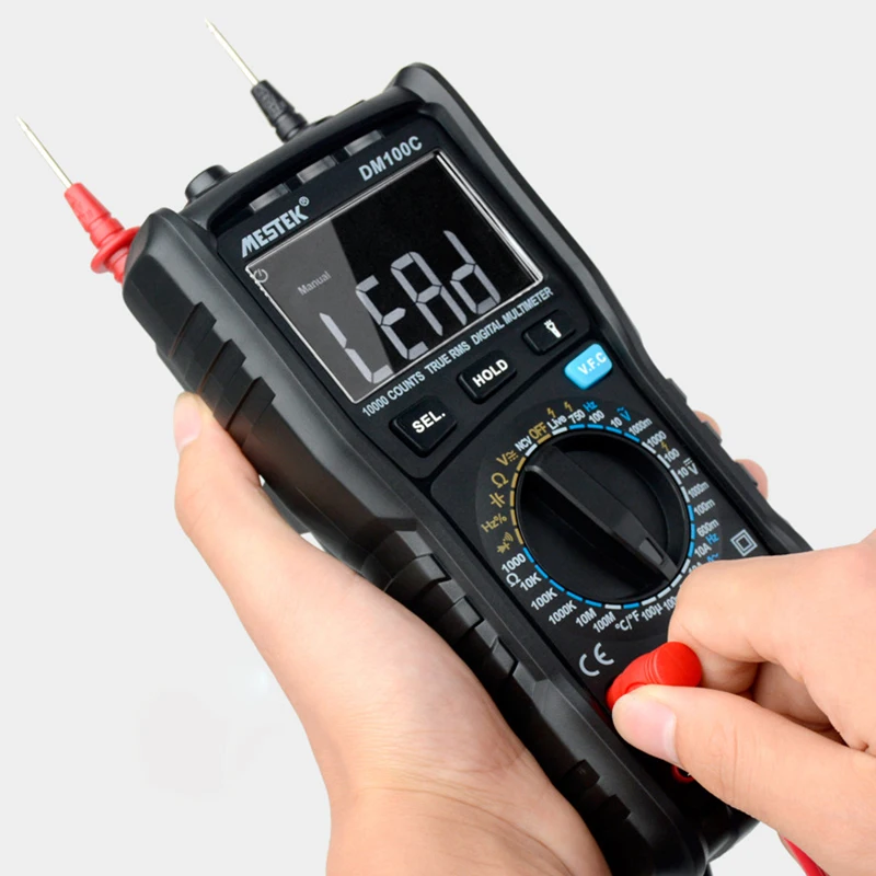Цифровой мультиметр MESTEK DM100C True-RMS кнопка 10000 отсчетов с аналоговой гистограммой