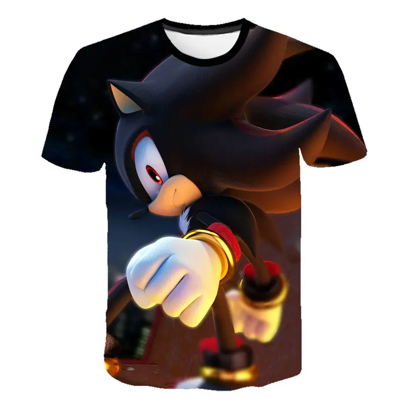 

2021 new creative blue hedgehog supersonic suonike 3D printing punk gothic street fashion clothing men's women's children's shor