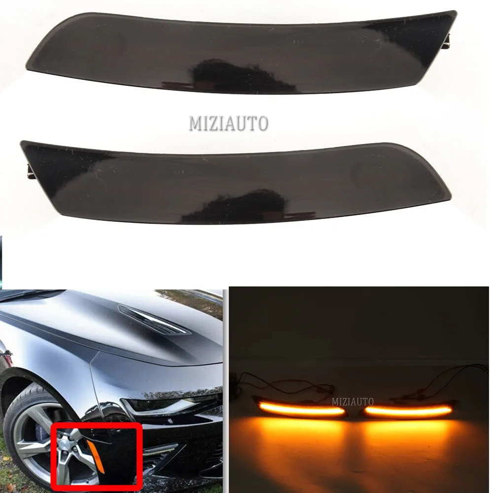 2 шт. светодиодный передний боковые габаритные огни для Chevrolet Camaro 2016 2017 2018 2019 сбоку
