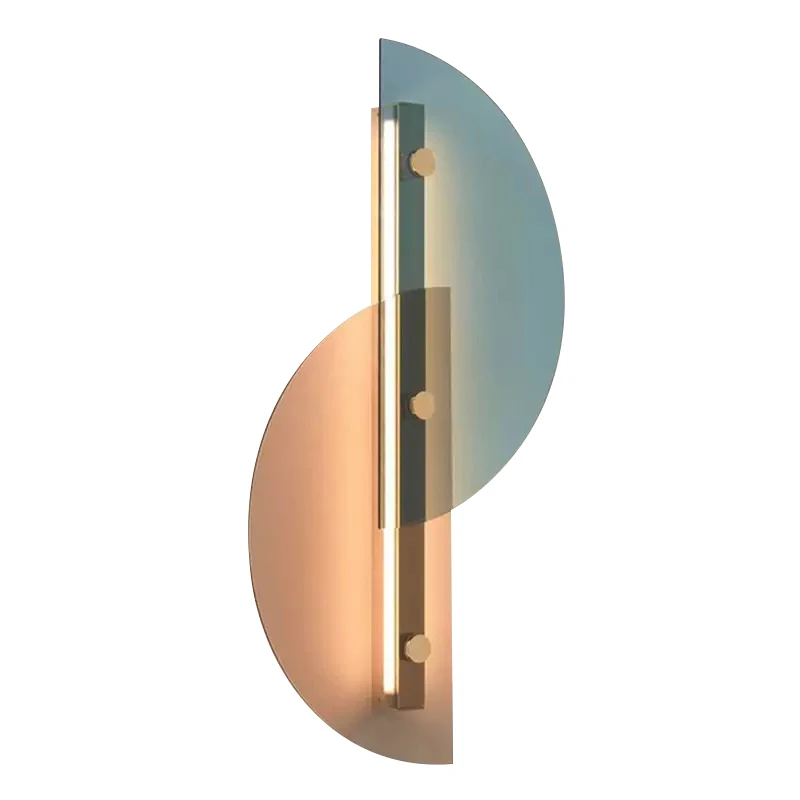 

Nordic semicircle mirror glass wall lamp bedroom bedside showroom LED wall light sconces home lighting fixtures Art Decor Lamp