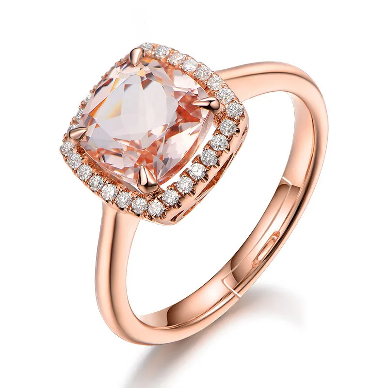

Натуральное квадратное морганитное кольцо для женщин 14 к Розовое золото Цвет Бриллиантовое кольцо драгоценный камень обручальные свадебн...