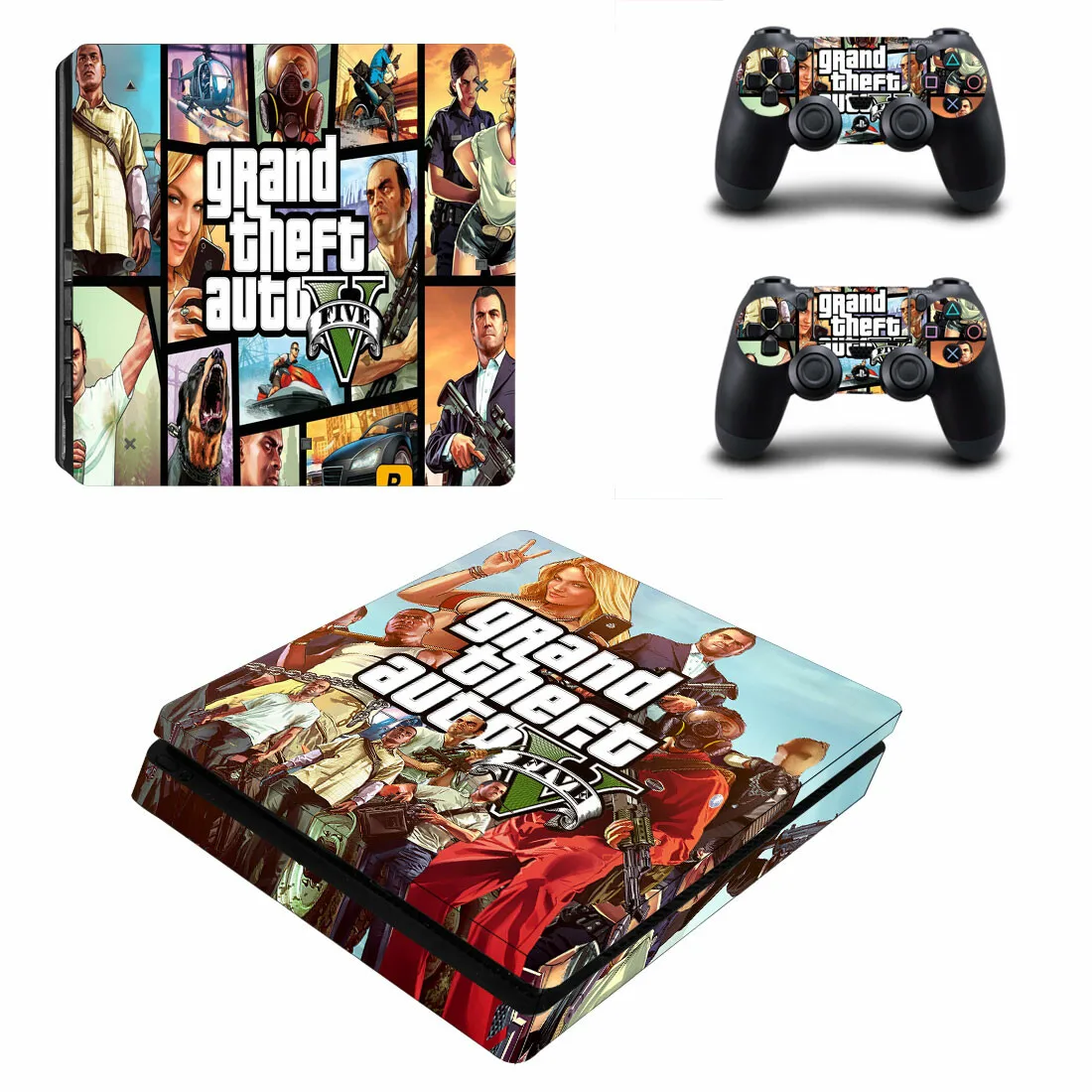 Grand Theft Auto GTA 5 PS4 Slim Decal защитный чехол-наклейка для Console &amp наклейки на регулятор Vinyl