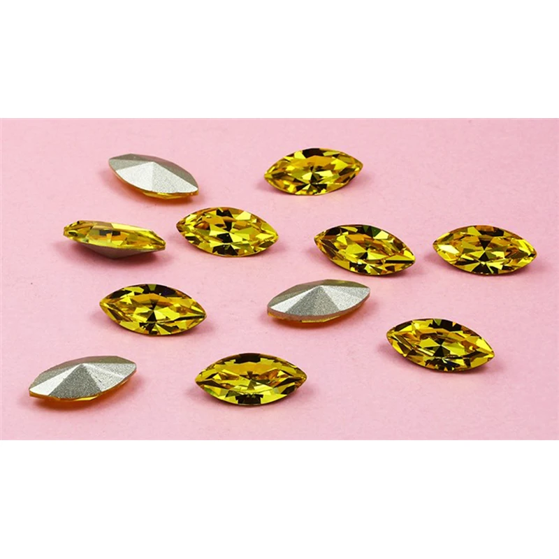 AB хрустальные стразы K9 стеклянные заостренные камни конский глаз для одежды