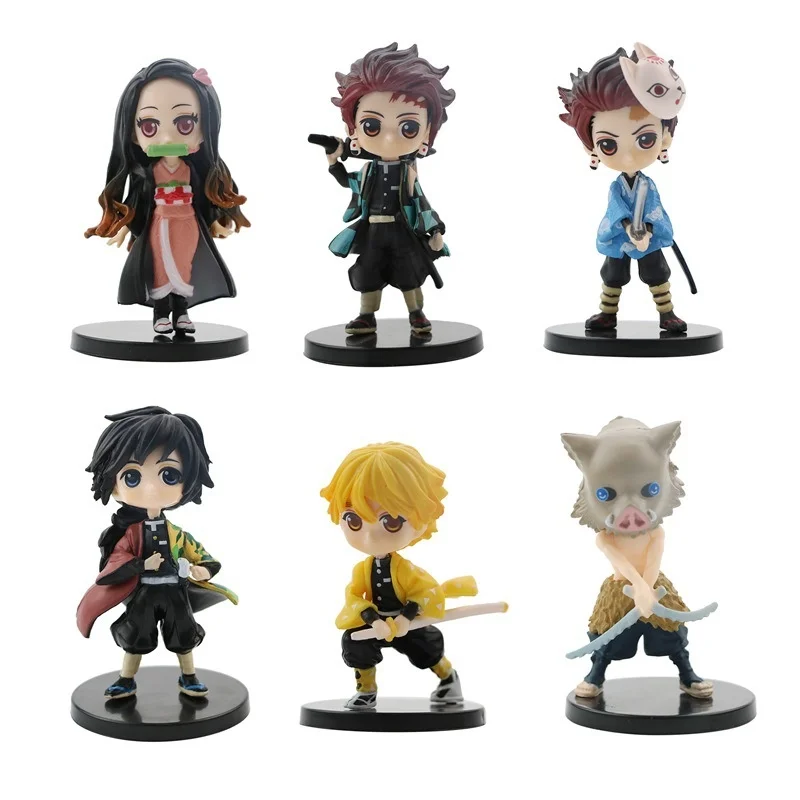 6 шт./компл. аниме демон убийца фигурка Kimetsu No Yaiba Q Posket Kamado Tanjirou Nezuko Agatsuma игрушки 7 см