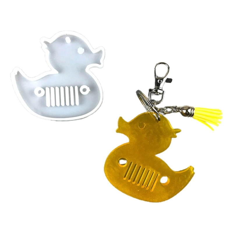 

Diy Duck Keychain Silicone Mold with Hole Keyring Pendant Handmade Mold for Valentine's Day Gift Jewelry Making