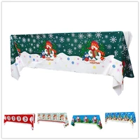 new christmas party tablecloth thickened disposable snowman santa cartoon pattern tablecloth 108x180cm