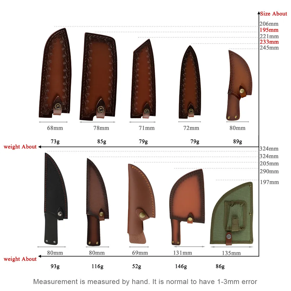 Чехлы для ножей MYVI ножи кожи чехлы косточек измельчения сантоку шеф-повара