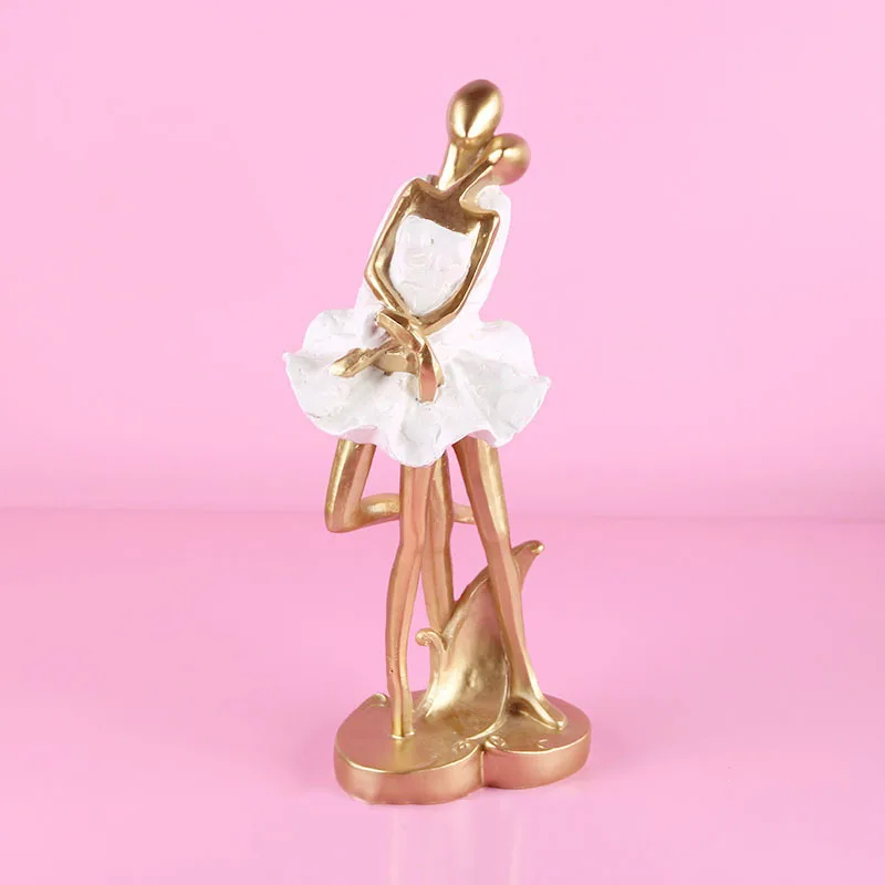 

Resin Portrait Ornaments Zen Yoga Golden Abstract Figure Statue Desk Decoration Miniature Figurines Nordic Modern Home Decor