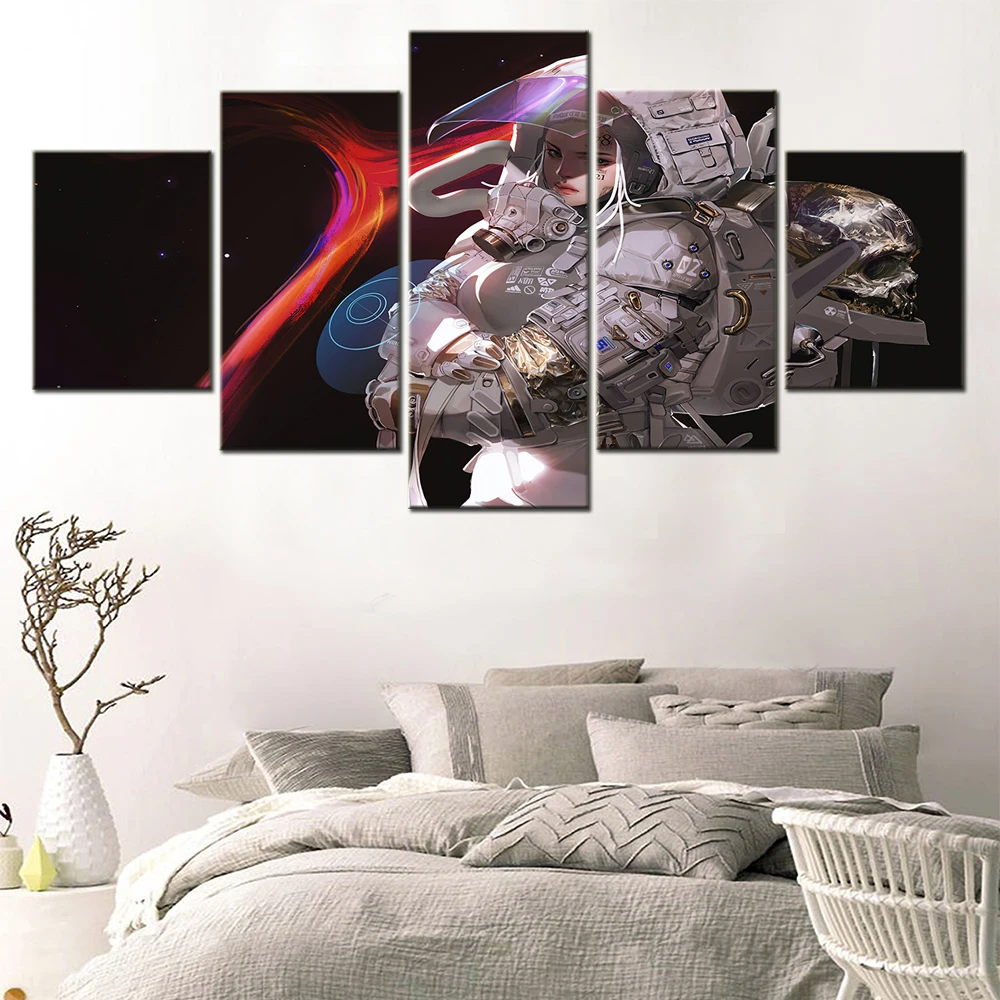 

Canvas Painting 5 Piece Astronaut Girl Art Skull Art Pictures Room Decoration Teenager Modern Living Bedroom Wall Posters