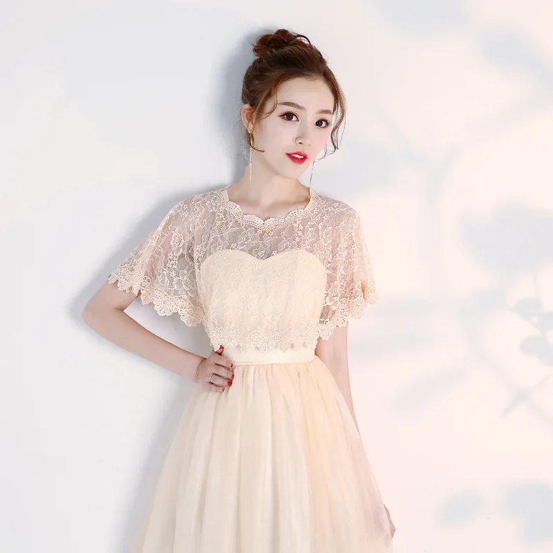 Brand Designer Lace Wedding Shawl Wrap Elegant Short Bridal Wraps Summer Women Evening Bolero New Bride Capes Mariage |