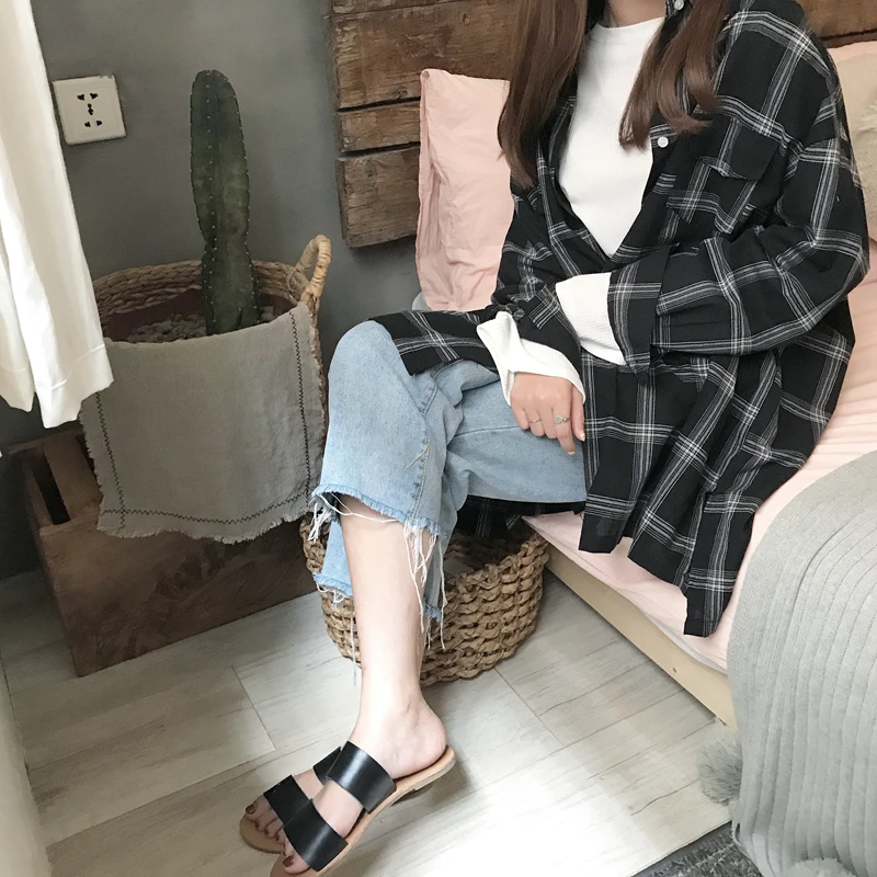 

Shirts Women New Casual Plaid All-match Loose Long Sleeve Students Fashion Korean Style Spring Ladies Minimalist Leisure Soft