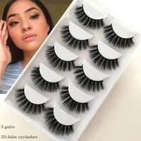 5 pairsbox faux mink hair false eyelashes for eyelash extension thick natural handmade lash cruelty free eye makeup tools