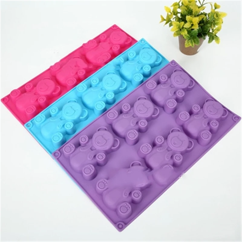 Силиконовая 6 с мультяшным рисунком форма для выпечки в виде медведя персонажа DIY