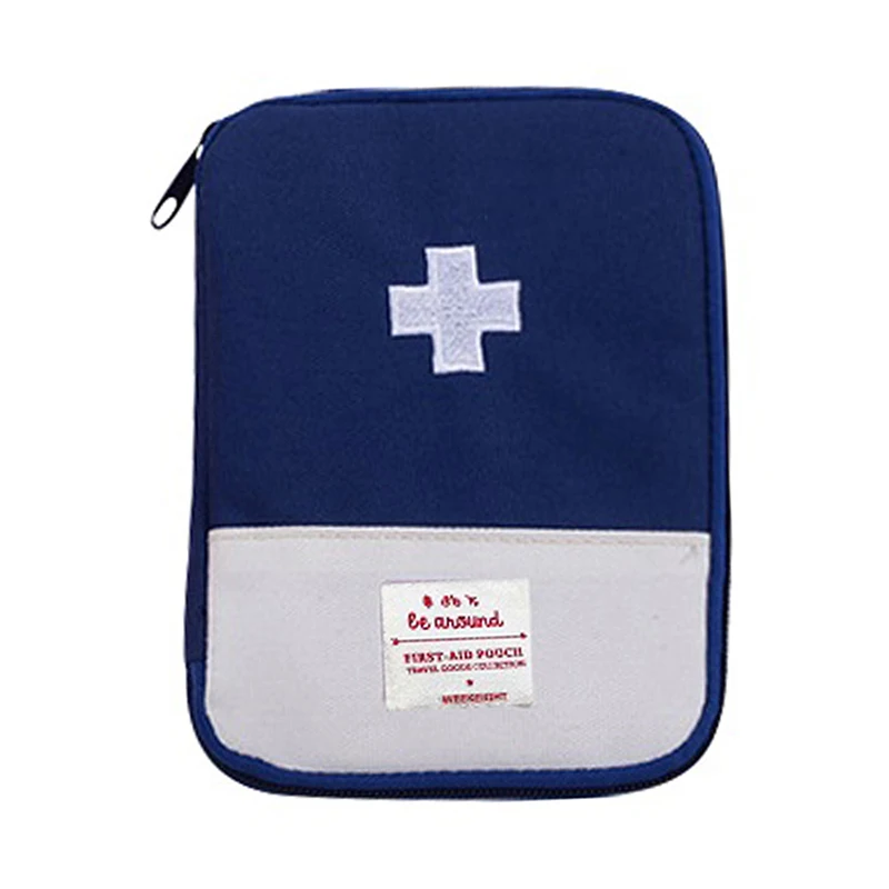 BLUE Portable First Aid Kit Outdoor Travel Bag Pouch Bags Small Kit Emergency Medicine Package Medical Divider Storage Organizer - Цвет: BLUE