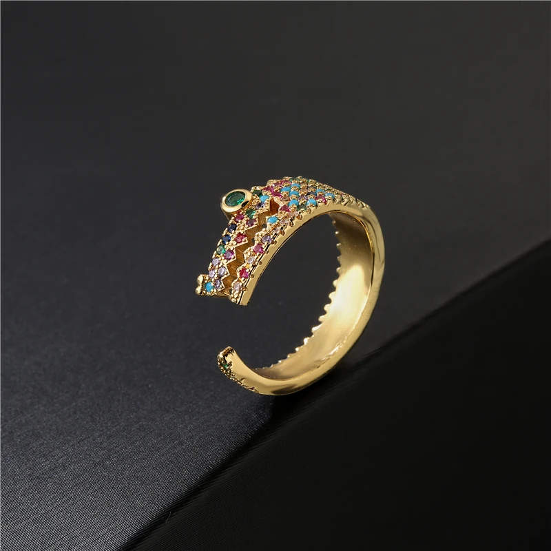 Кольцо женское медное вечерние с крокодиловым крокодилом регулируемое 2021 |