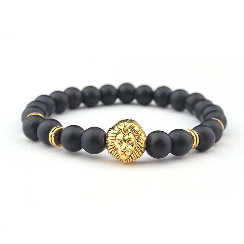 GVUSMIL оптовая продажа антикварных золотистых браслетов Будды Лео голова льва из