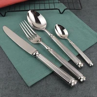 4pcs tableware stainless steel knife fork spoon set western hotel steak knife and fork flatware set dishwasher safe dropshopping