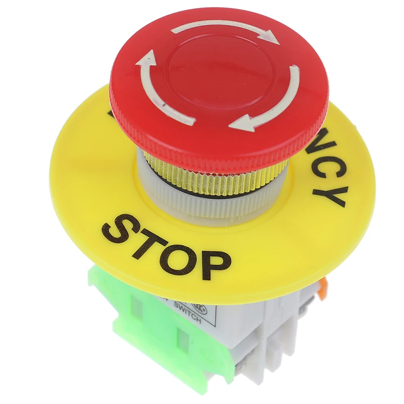 Переключатель переменного тока 660 В 10 А красная крышка в форме гриба 1NO 1NC DPST